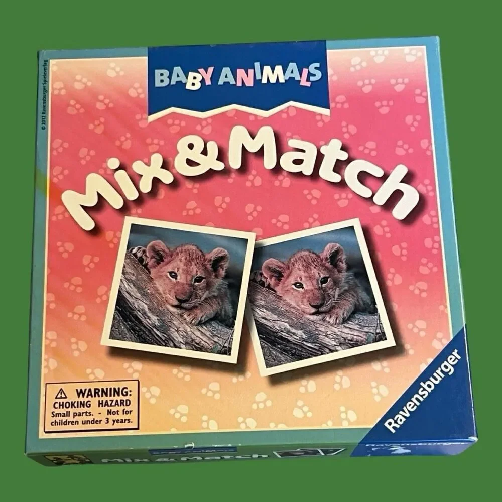 Ravensburger Baby Animal Mix & Match Card Game Memory COMPLETE